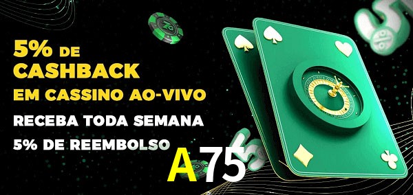 Promoções do cassino ao Vivo A75